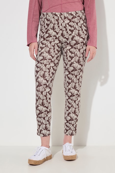 Leggings, Blätter, Zierknöpfe, Biobaumwolle