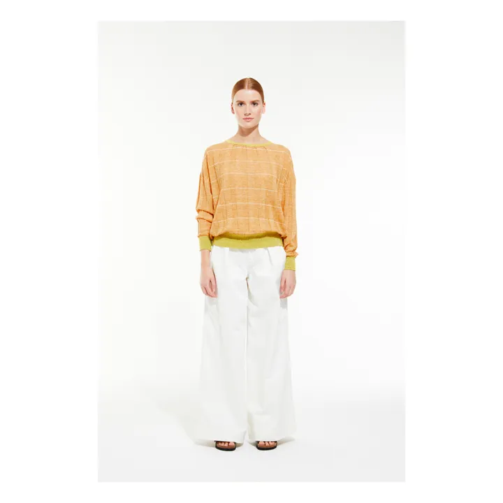Mapoésie Pull Victoria Jaspe Mérinos et Lin | Camel