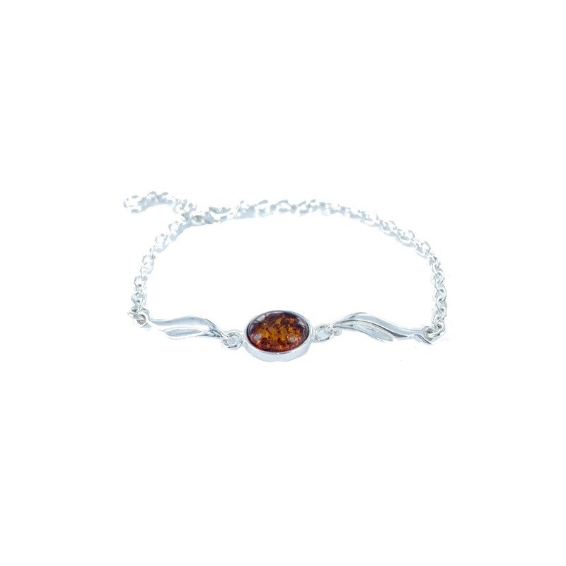 Bracelet argent 925 Ambre veritable de la mer Baltique