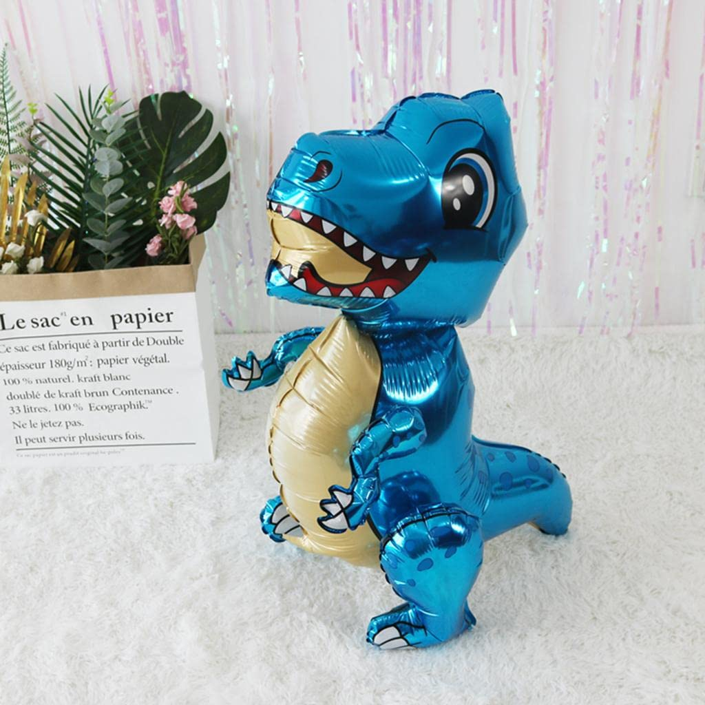 (80x45cm) Dinosaurier Kinder Folien Ballon Geburtstags Party Deko Luftballon - Blau
