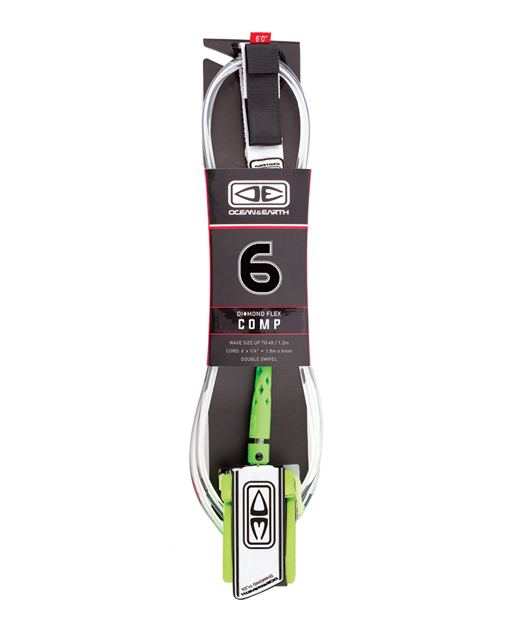 Ocean and earth Leash Regular Comp Moulded - 6'0 Black