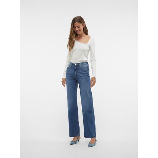 Vero Moda Tessa Wide Jeans, Medium Blue Denim, W28/L30