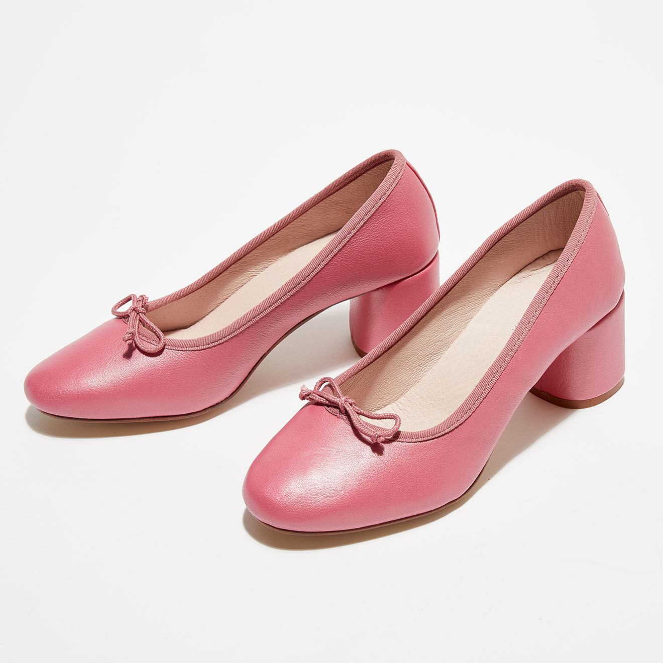 Quartier Latin Ballerines en Cuir Lisse Charlie roses - Talon 6 cm