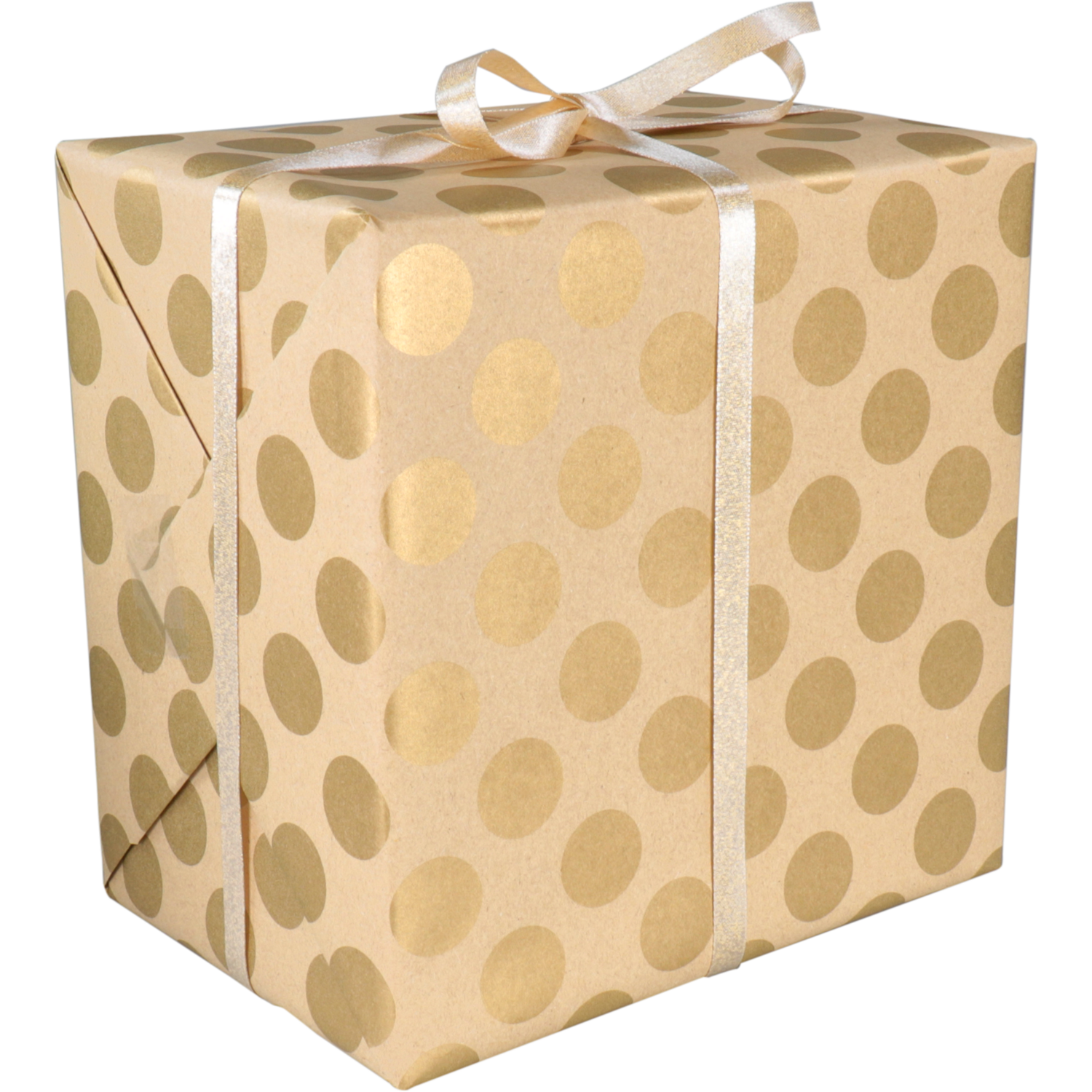Cadeaupapier, 50cm, 200m, 65gr/m², Dots, goud