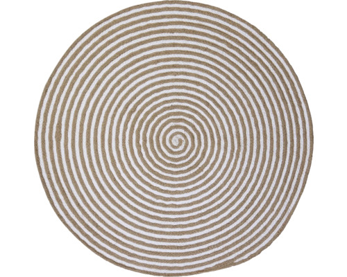 Natuurlijk wit/beige tapijt, Ø 80 cm