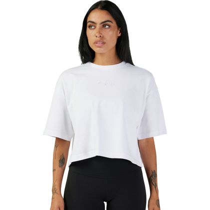 T-Shirt manches courtes Fox WOMEN WORDMARK OS CROP - Blanc