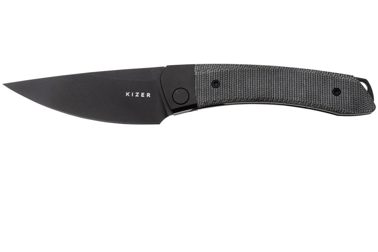 Kizer Vanguard Mini Momo V3663C2 Black 154CM, Black Micarta, zakmes, Vladimir Legachev design