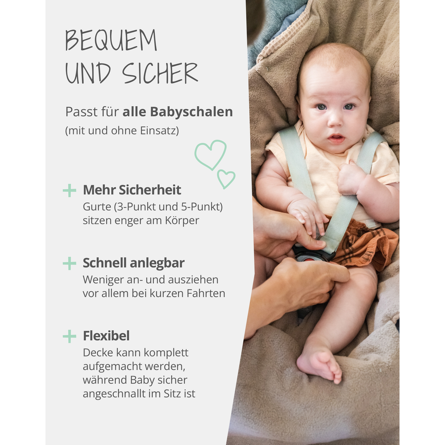 ULLENBOOM Sommer-Einschlagdecke Waffel Motiv Floral Sand