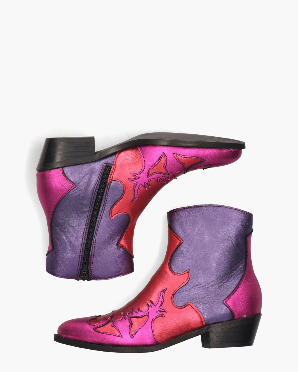 DWRS Label Monkey Paars/Oranje/Roze Dames Enkelboots