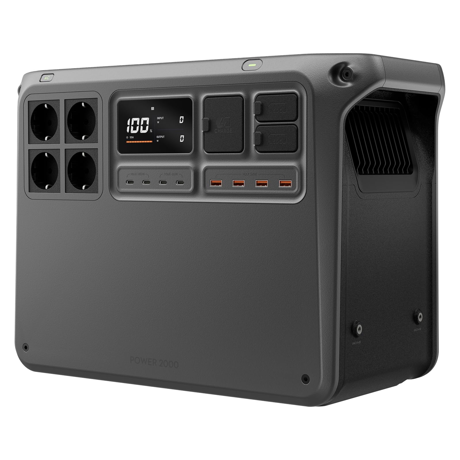 DJI Power 2000, station électrique portable 2 048 Wh (Batterie LFP), format compact, sortie stable de 3 000 W, recharge de 0–80% en 45 min, générateur