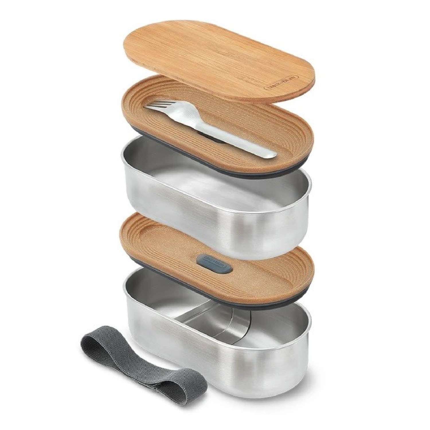 Black   Blum Lunchbox Double Bento Box Edelstahl