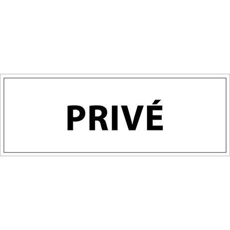Plaque de porte PRIVE - 210 x 75 mm - PVC