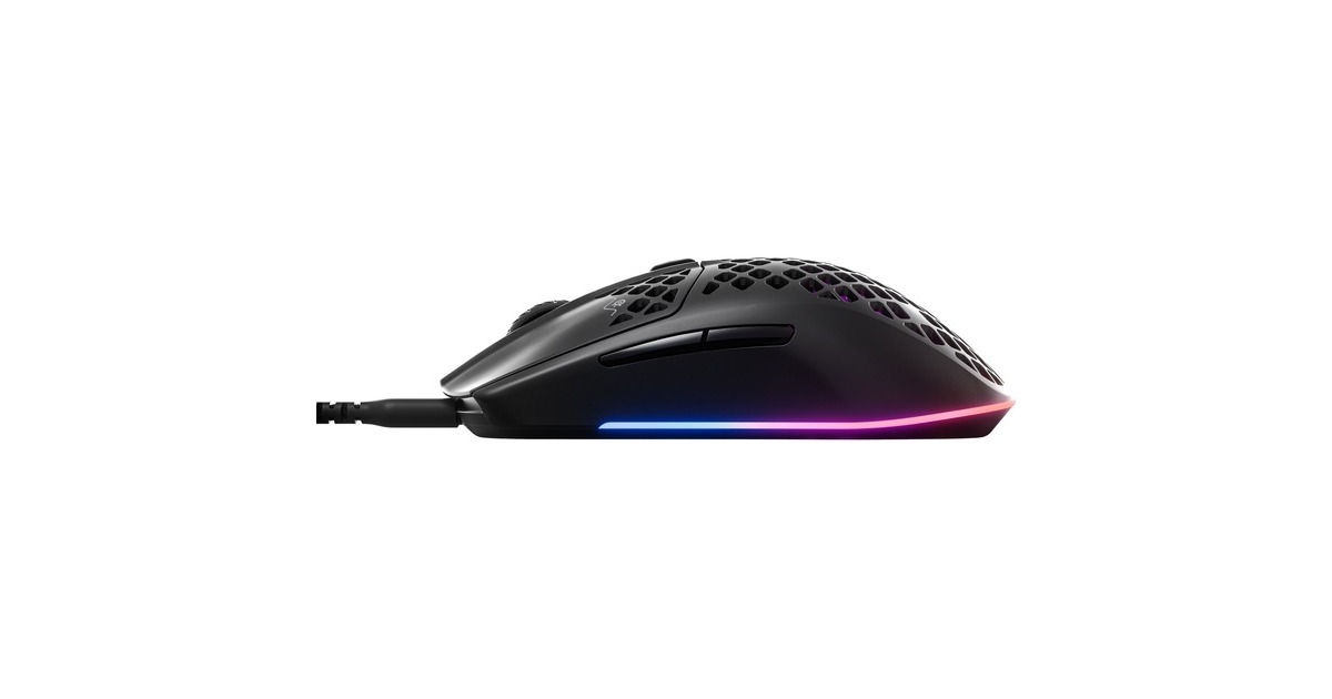 SteelSeriesAerox 3 Onyx 2022 gaming muis  (Zwart, 8500 dpi, RGB leds)