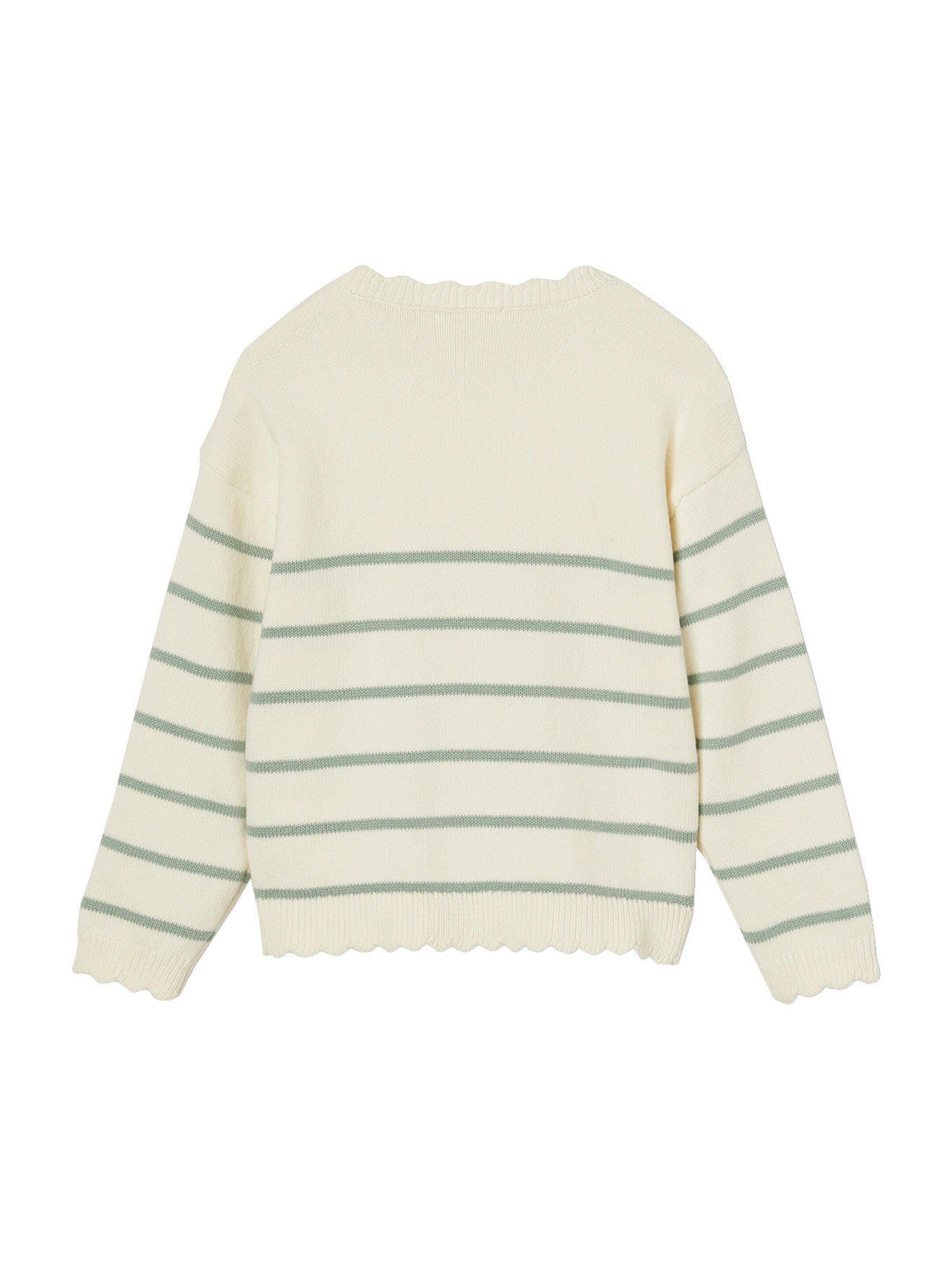 Vertbaudet Mädchen Ringelpullover grün