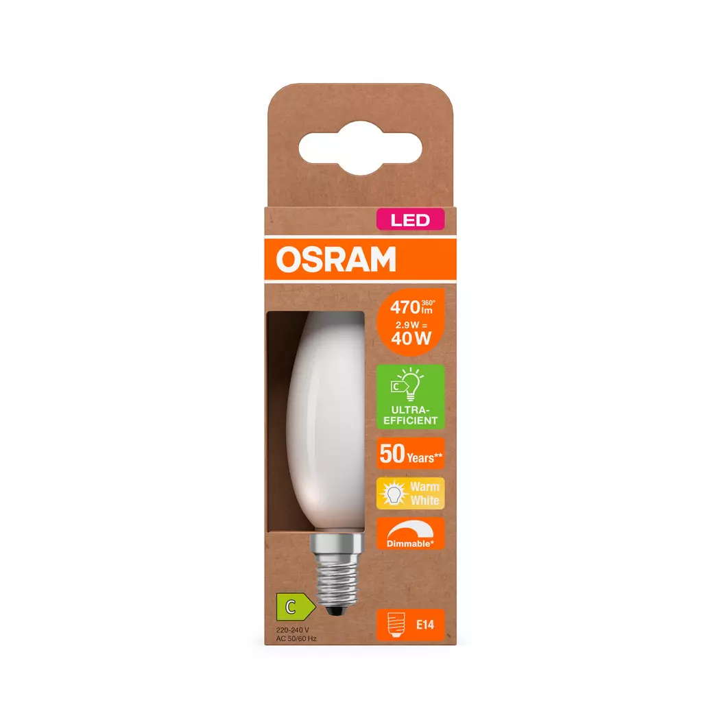 LED-Kerze E14/2,9 Watt/Energie C