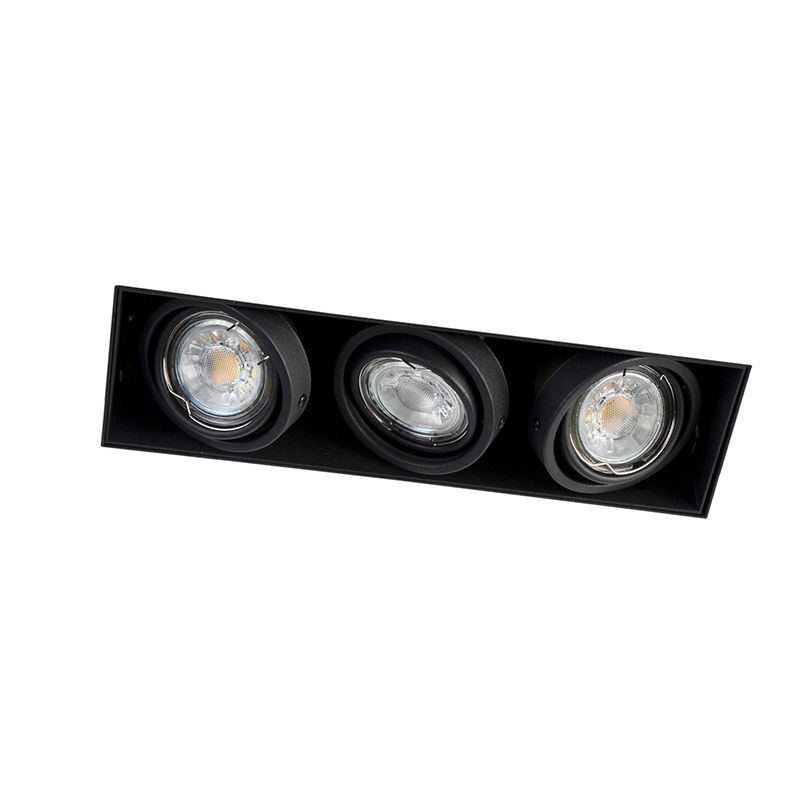 Moderne smart inbouwspot zwart trimless incl. 3 GU10 Wifi - Oneon 3