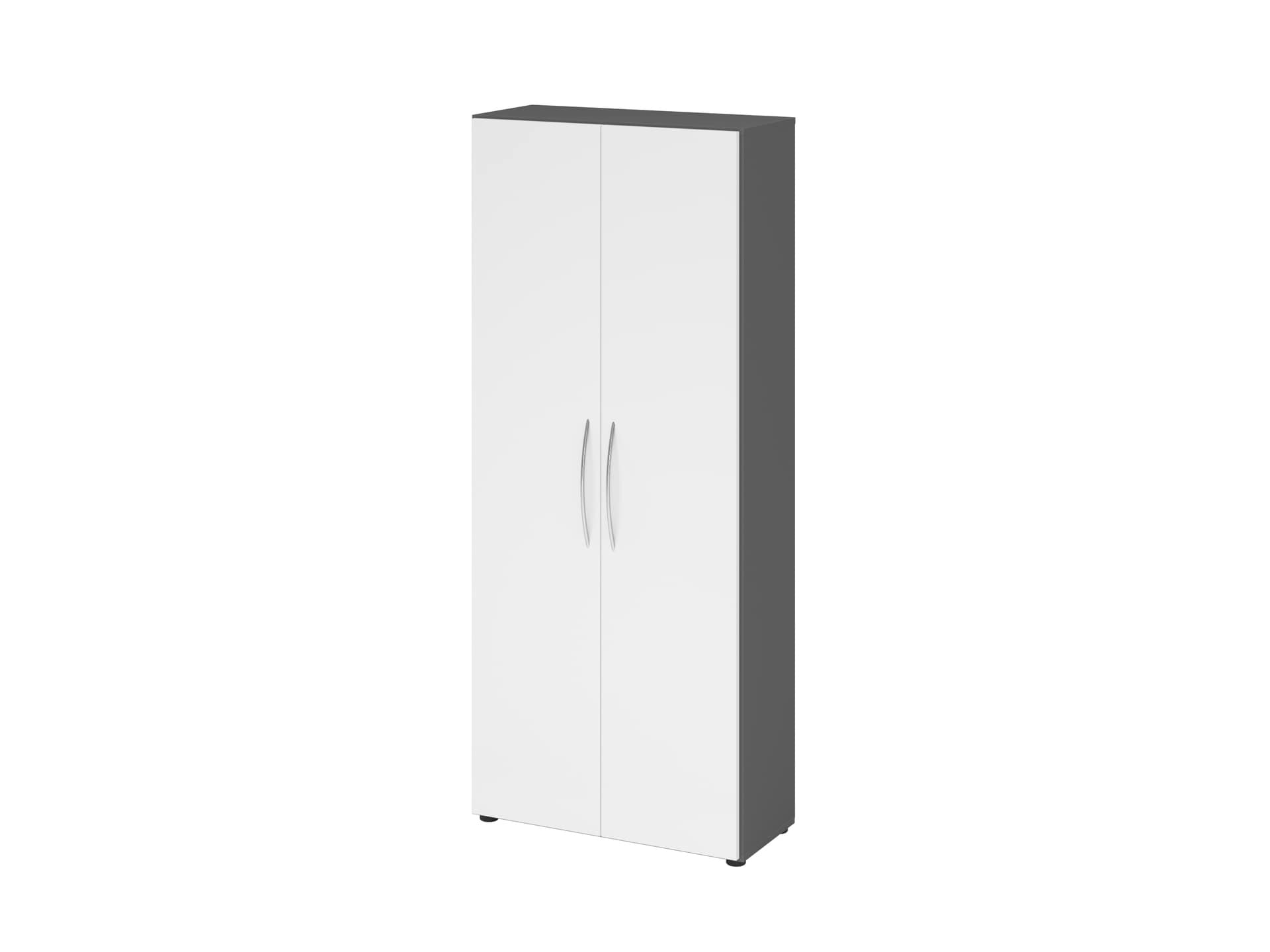 Aktenschrank 80 x 188 cm Graphit/ Weiß