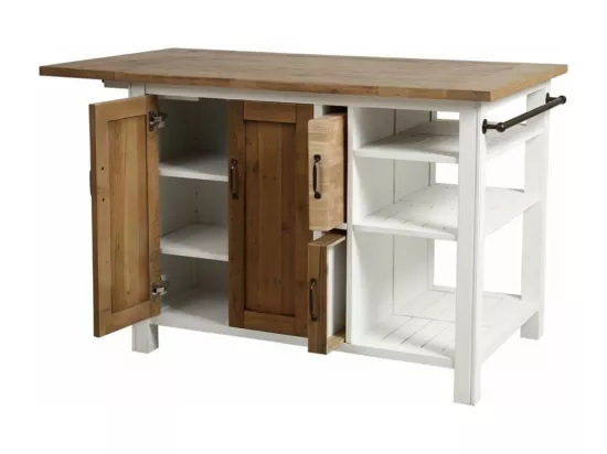 Ilot central Bois-MDF Blanc - Rivages Interior's