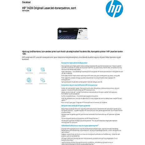 HP 142A original laserjet toner - sort