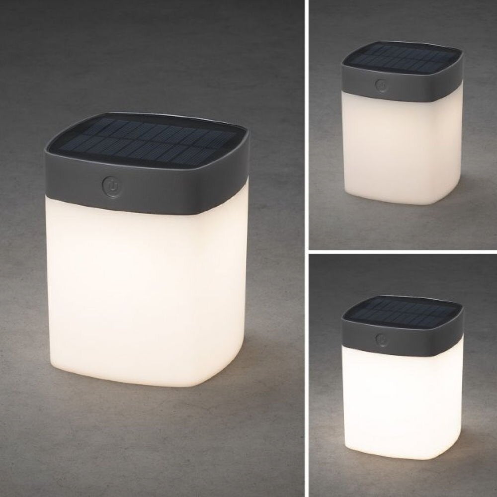 Weerbestendige terras- en balkonlamp Assis, IP44, grijs, vierkant