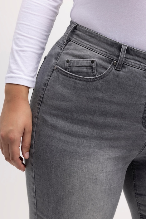 Mom-Jeans, innen bedruckt, weiter 5-Pocket-Schnitt