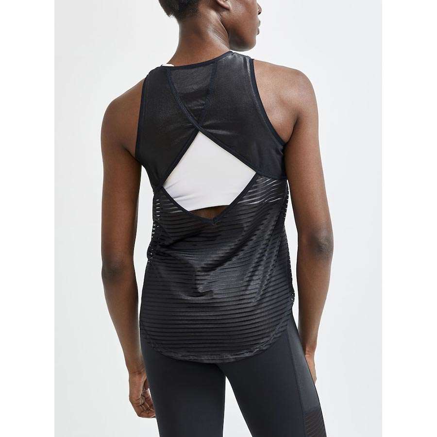Craft ADV Charge Shiny Hardloopshirt Zonder Mouwen Zwart Dames