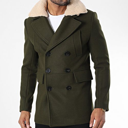 Veste Col Mouton Vert Kaki