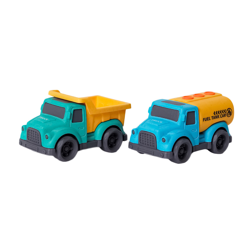 Speelgoedtopdeals BIOplastic Truckset Klein 3 (10,5 cm) – Duurzame Minivoertuigen voor Grote Avonturen