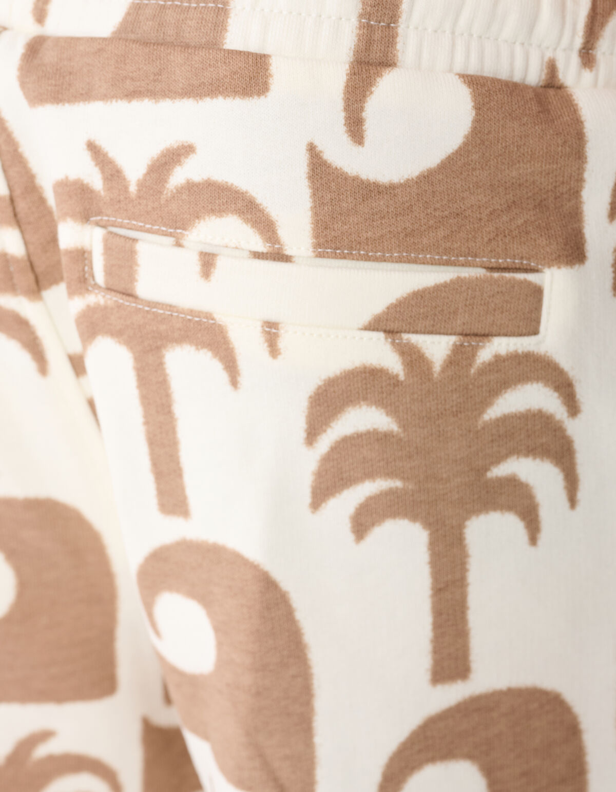 Palm Print Short Gebroken Wit