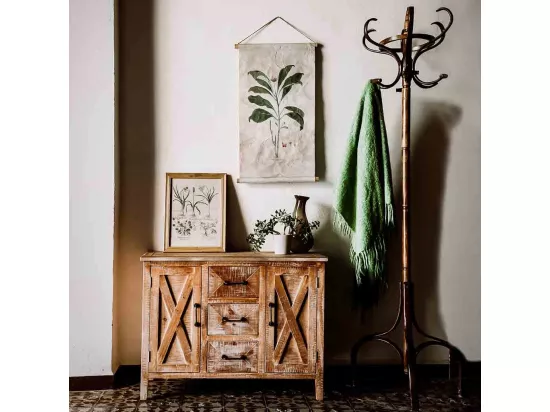 Cadre en bois et tissu imprimé