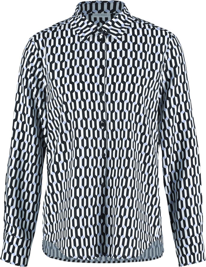 Gerry Weber BLOUSE 1/1 SLEEVE Black/offwhite/blue graf.print
