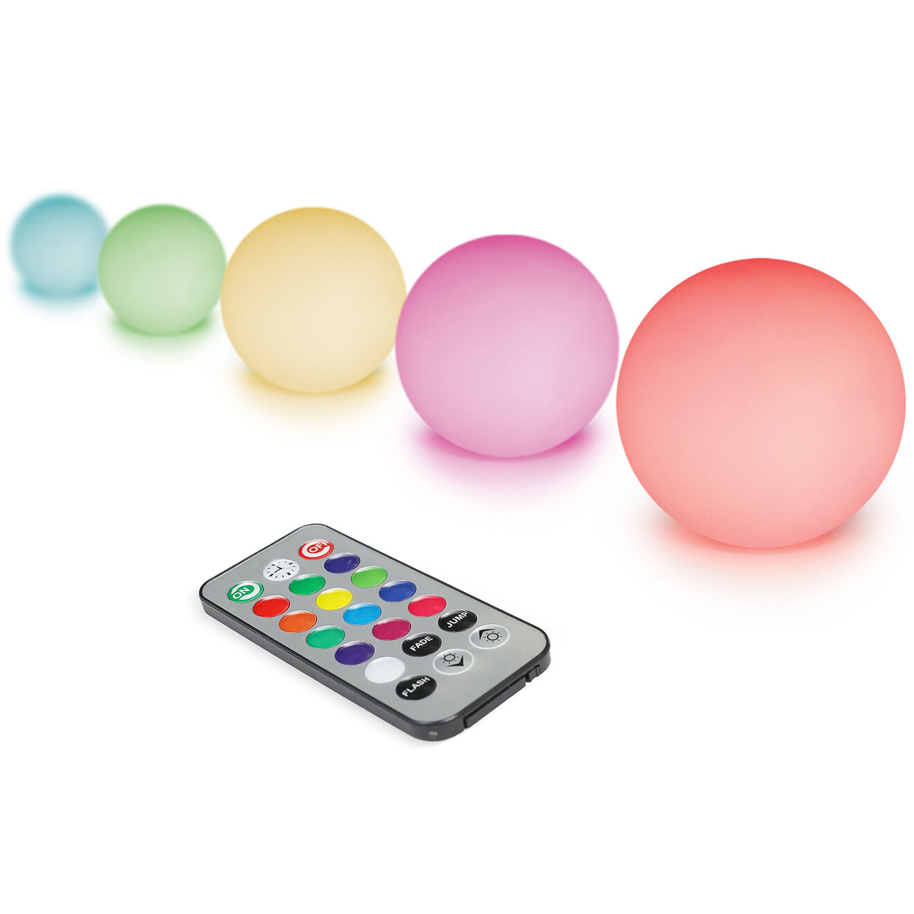 Pratik Garden 5 Boules multicolores avec télécommande blanc/argenté - D.8 cm