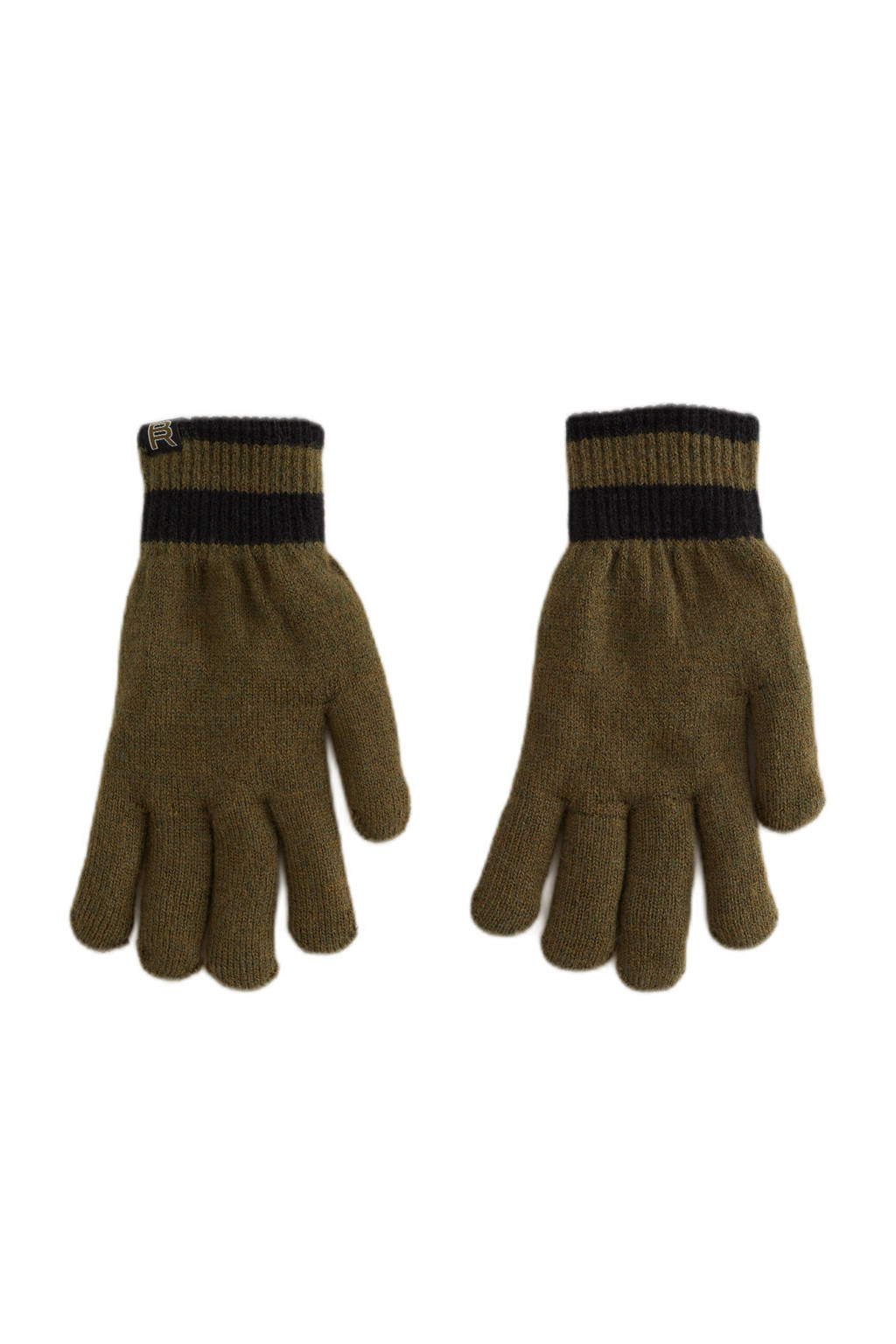 WE Fashion handschoenen/want olijfgroen/zwart
