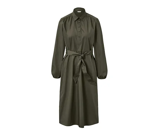 Popeline-Kleid mit Bindegürtel