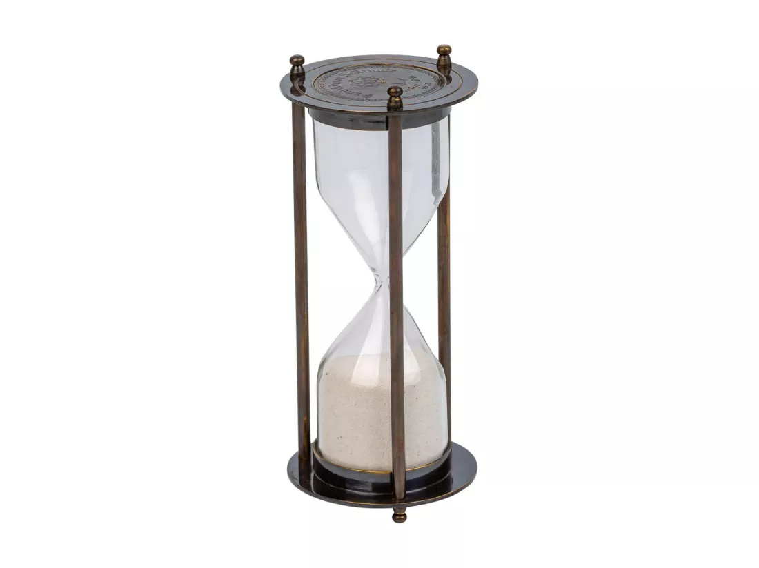 Sablier 5 minutes en métal marron d7x16h