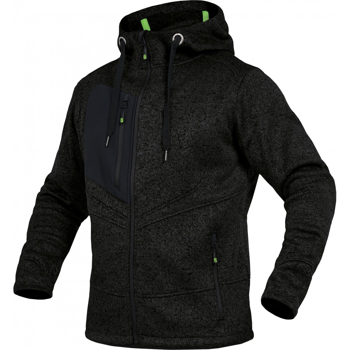 Bodyguard Fleece Cardigan Werkjas Zwart Melange Maat L Unisex