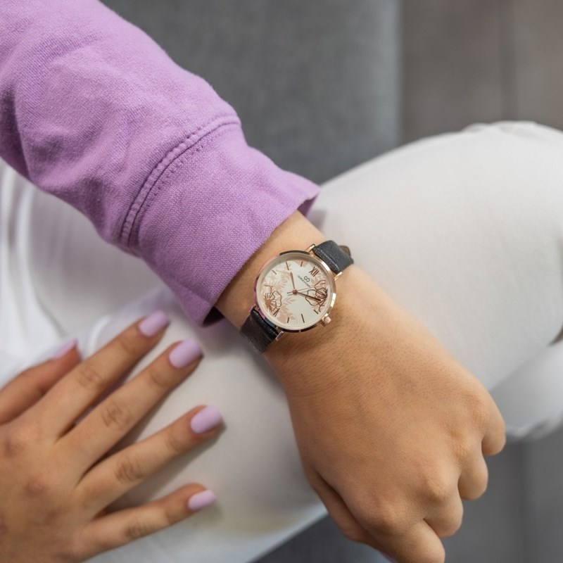 Montre Femme GIORGIO bracelet Cuir Noir