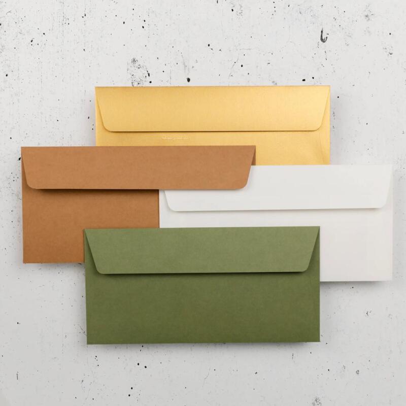 Paquet de 20 enveloppes Pollen DL 110x220 120g/m2 - Vert sauge