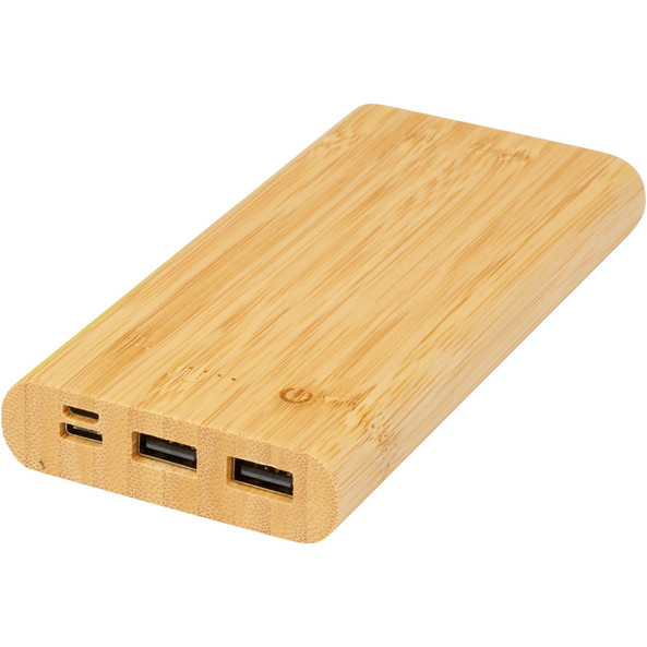 EgotierPro 124323 - Batterie de secours Tulda de 10,000 mAh en bambou