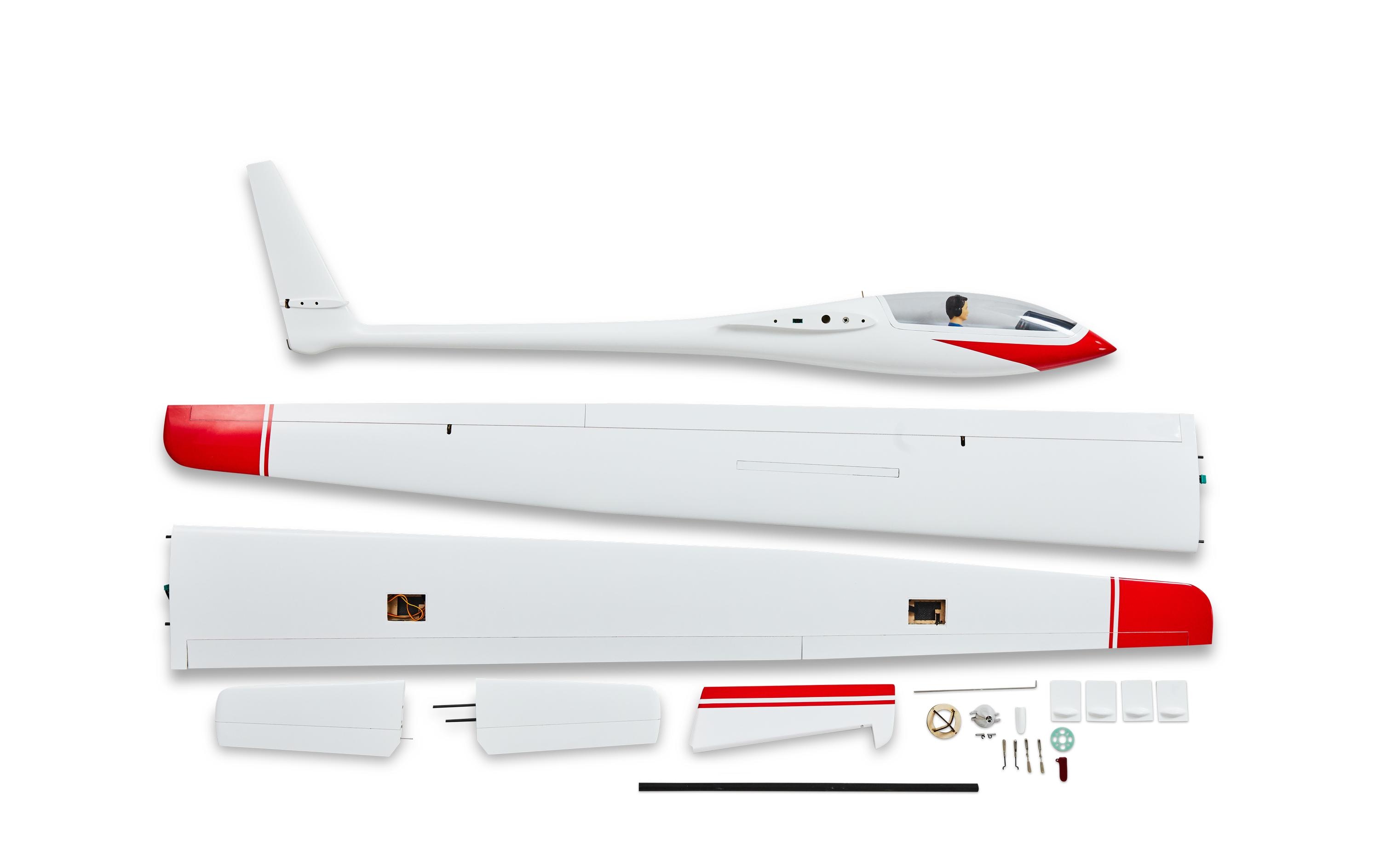 Segler ASW-17 3.5 m voll-GFK, ARF+<br>Vorbildgetreues Scale Segelflugmodell in voll-GFK-Bauweise