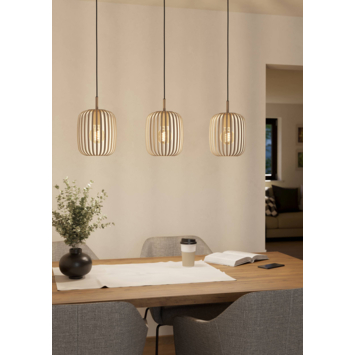 EGLO hanglamp Romazzina 3-lichts zandkleur