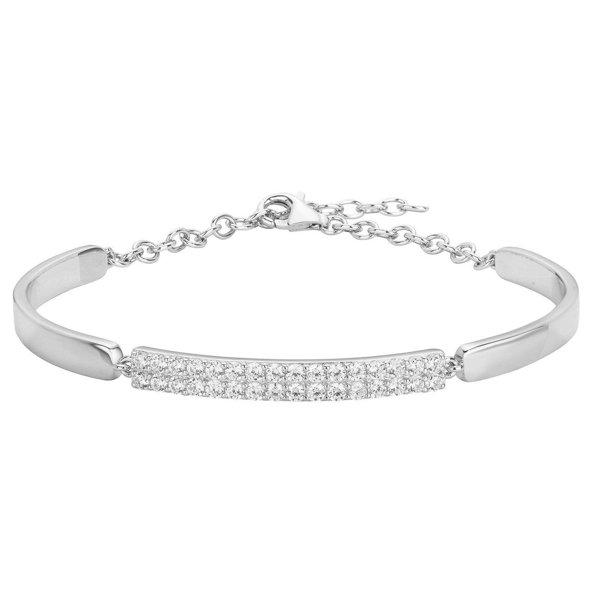 Bracelet en Argent avec oxyde de zirconium blanc