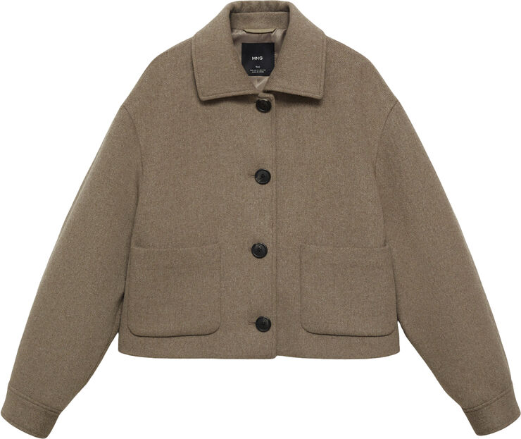 MANGO JACKET. -- BUTTON Medium brown
