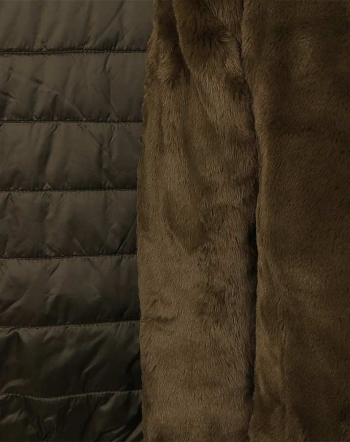 Plüsch-Steppjacke FURY Y zum Wenden in bark green