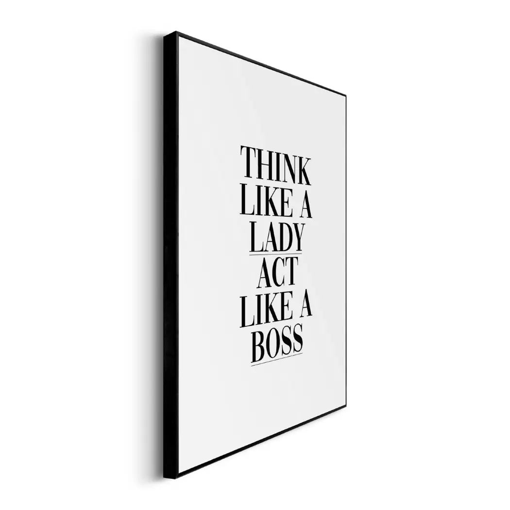 Wandbild 30 x 40 cm Think Like a Lady