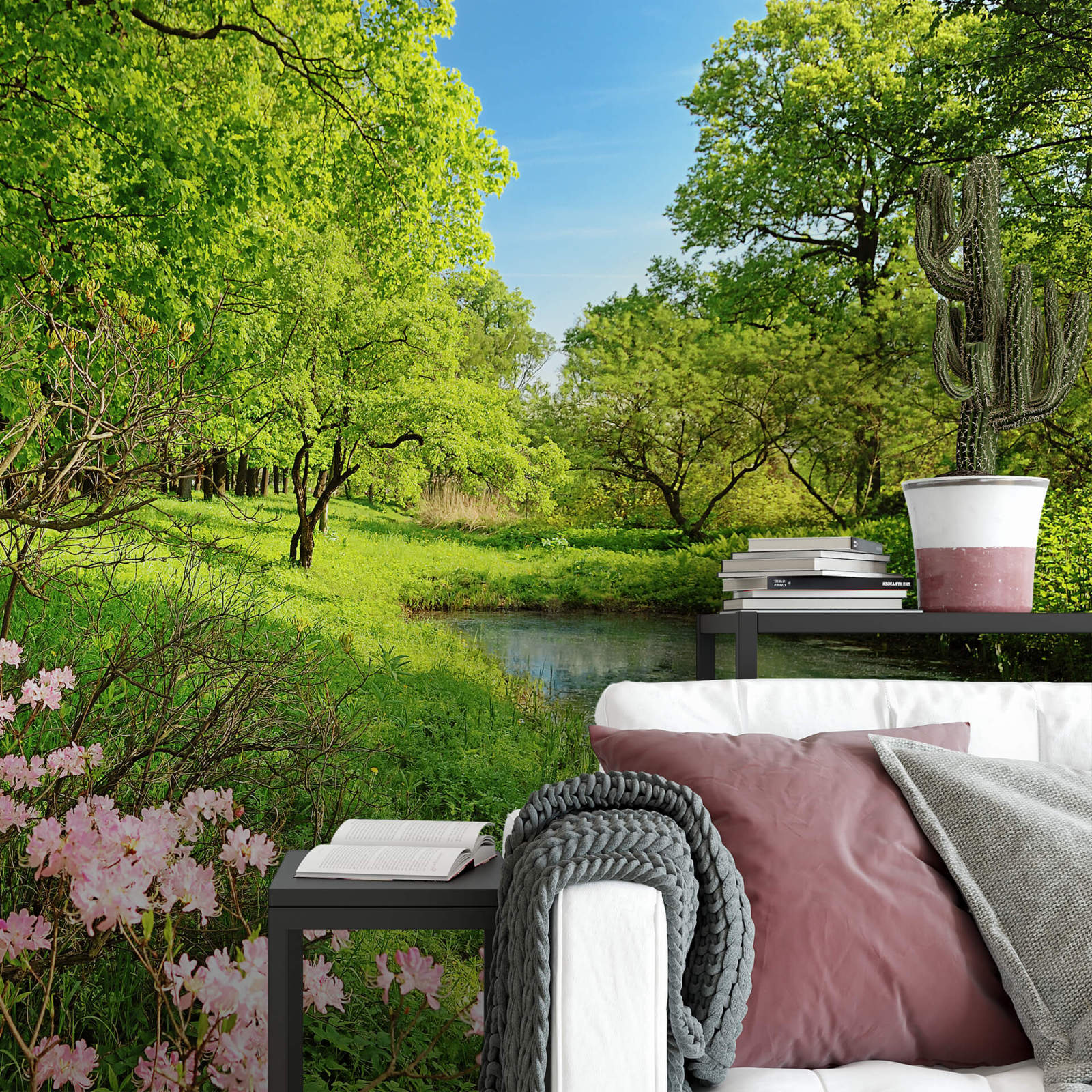 Fototapete DESIGNWALLS 2.0 - rosa-braun - See - 2,6 Meter