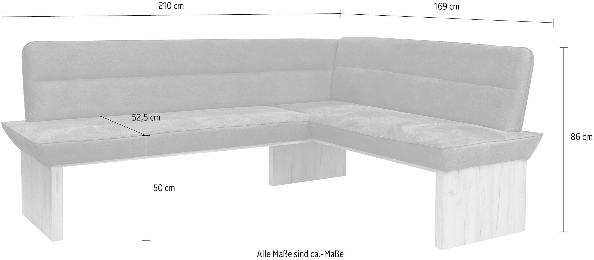 Home affaire Eckbank »Beluna Polsterbank, Sitzecke« mit Wellenunterfederung im Sitz, TOPSELLER