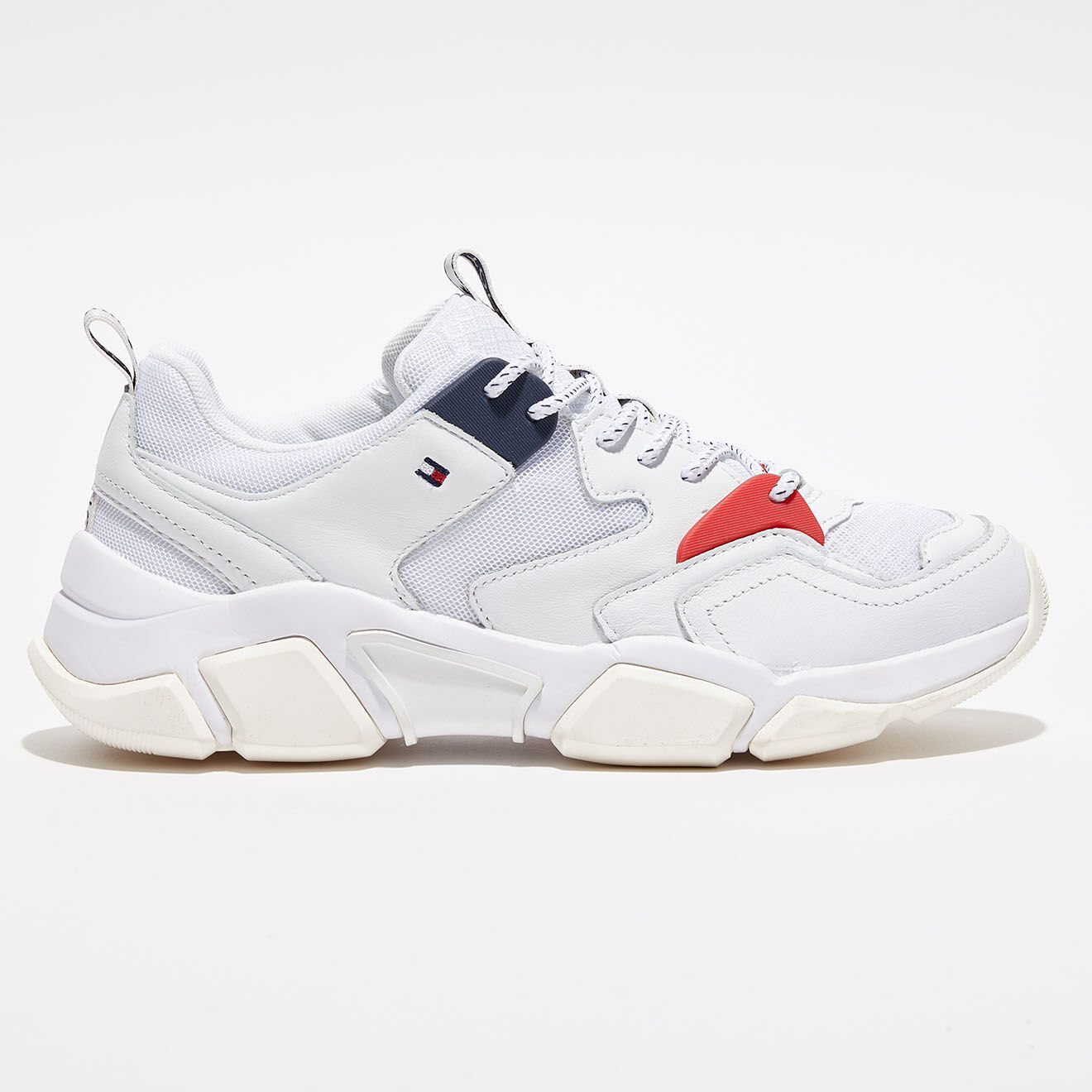 Tommy Hilfiger Baskets en Cuir & Mesh Chunky blanches