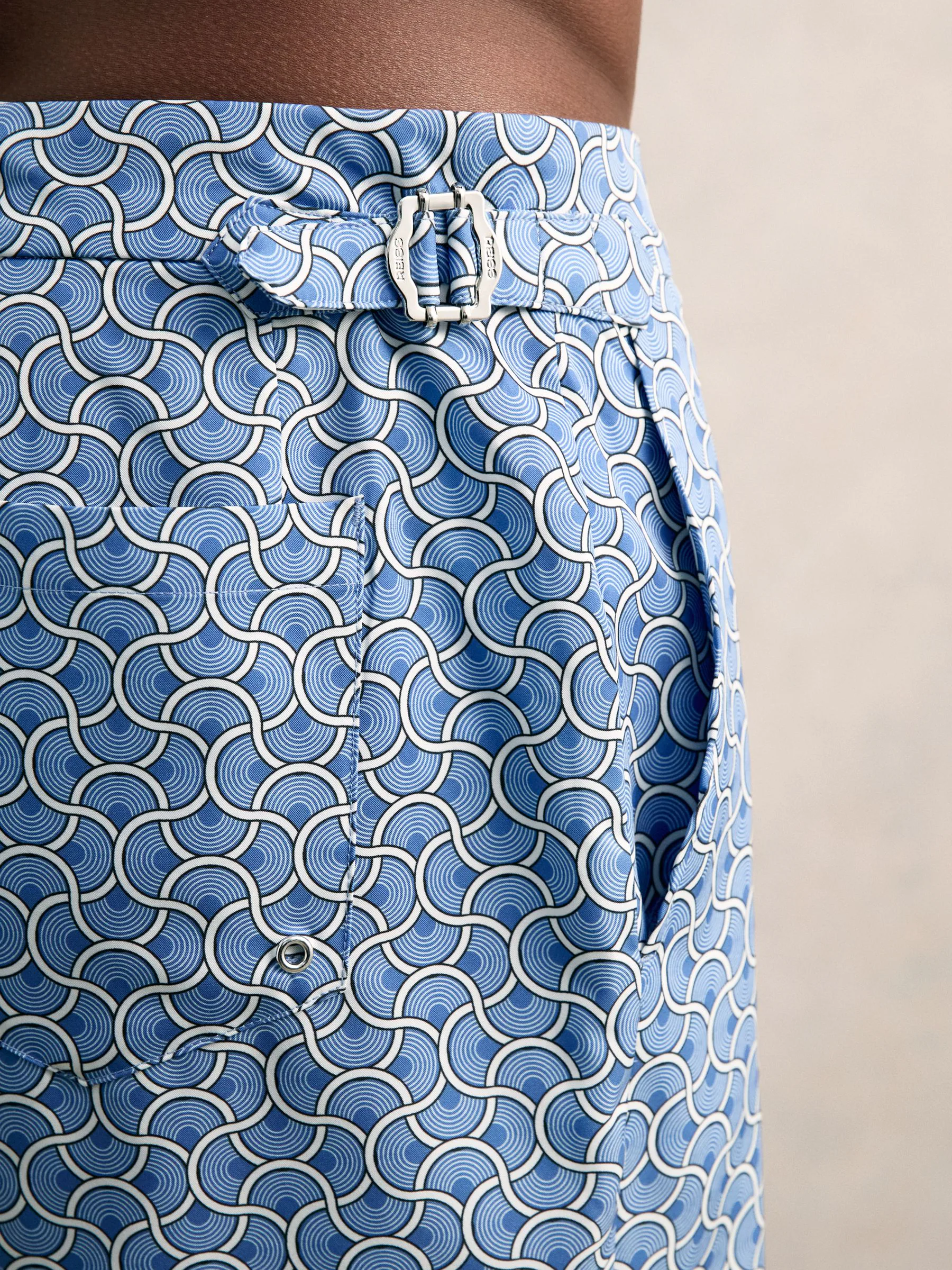 French blauw - Reiss Caprio Zwembroek met geometrische print