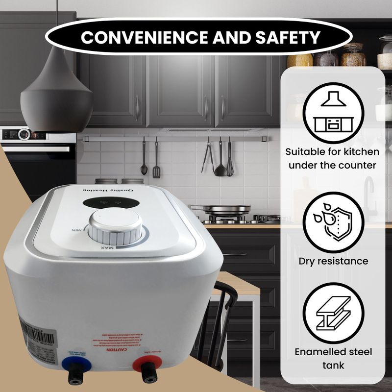 Quality Heating - Digitale Thermostaat - Keukenboiler - Compact - 8 Liter